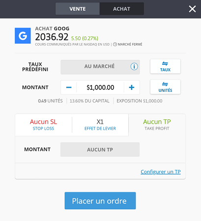 comment acheter action