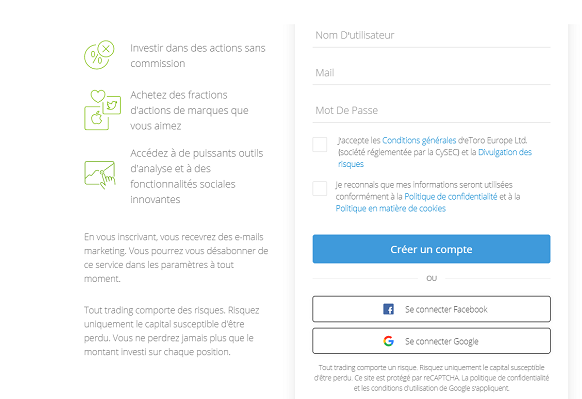 etoro compte acheter action