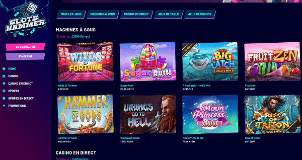 slots hammer pour les amoureux de machines à sous