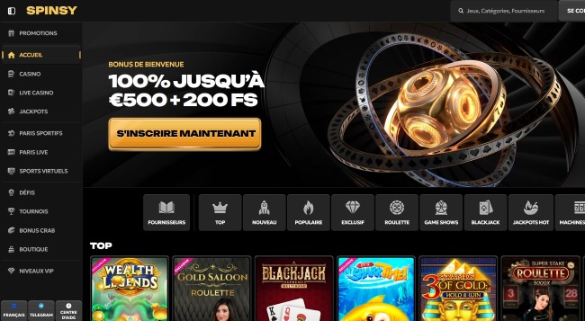 spinsy casino dépôt 10 euros
