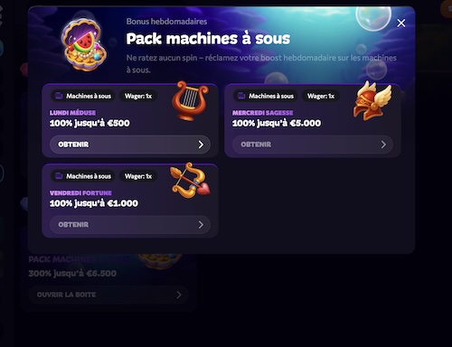 pack machine à sous 