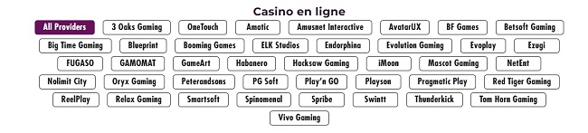 fournisseurs de jeux