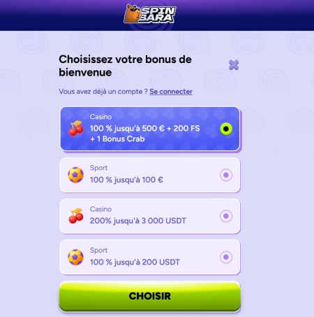 Comment s'inscrire sur Spinbara ?